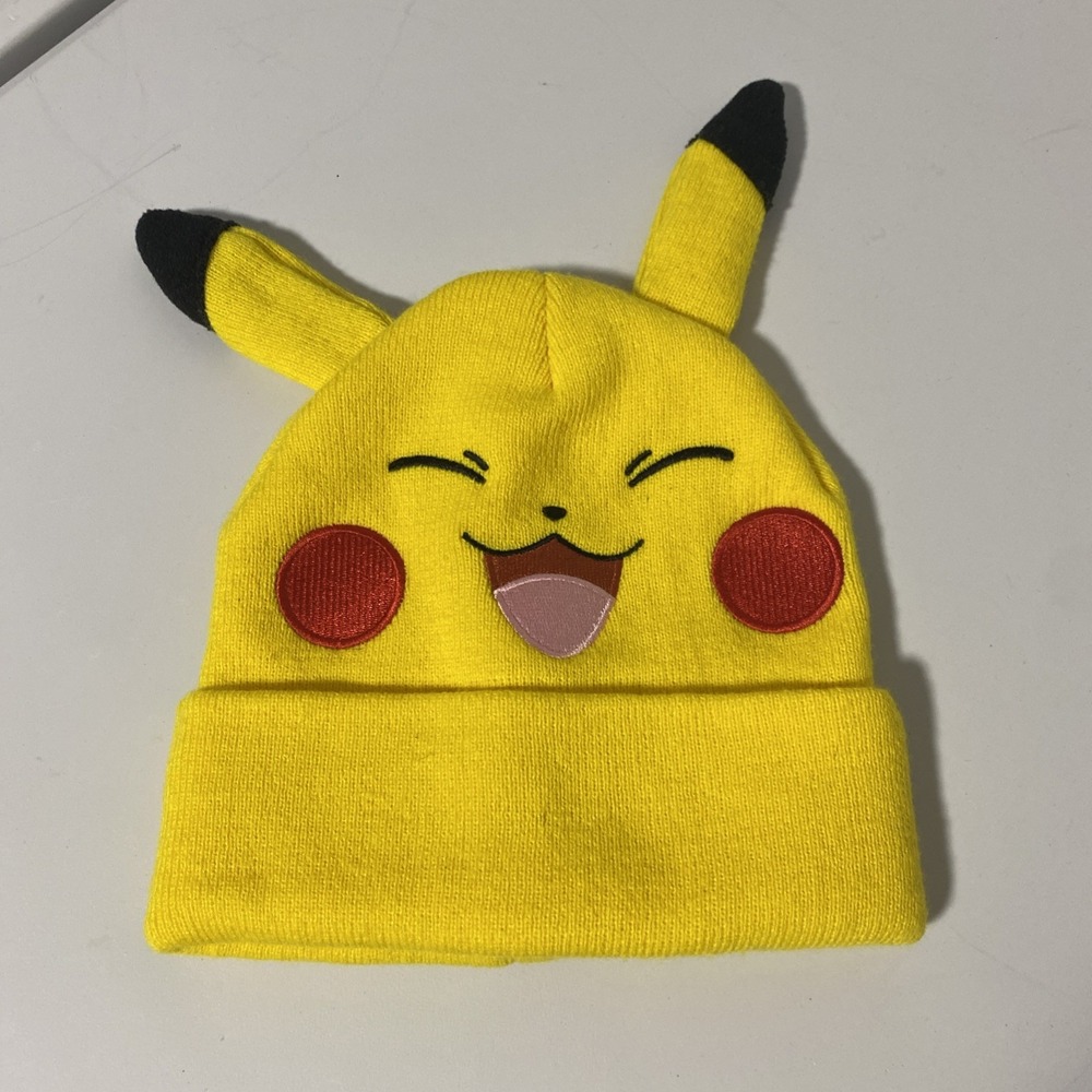 Pokemon Picacho Beanie Yellow Ears One Size Fits Most